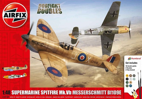 Airfix A50160 1:48 Spitfire Mk.Vb/Messerschmitt Bf109E-4 Dogfight Double Kit